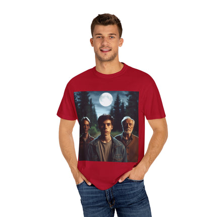 Retro Moonlit Night T-Shirt - Unisex Garment-Dyed Tee for Nature Lovers