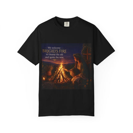 Brigid's Fire Festival T-Shirt — Celtic Imbolc Bonfire Design