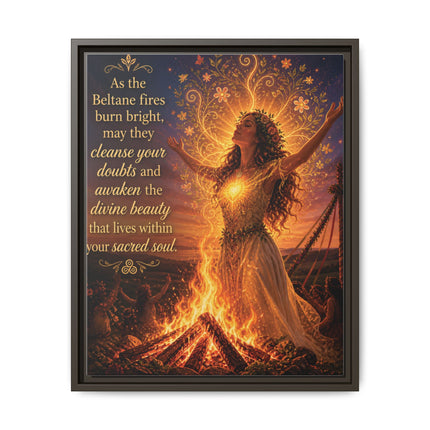 Beltane Fire Framed Canvas Print — Inspirational Pagan Wall Art