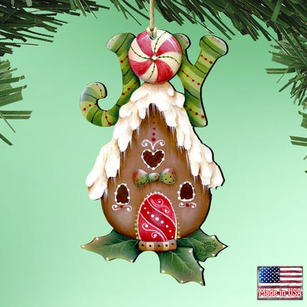 Joy Gingerbread House Wooden Ornaments by Jamie Mills-Price - Christmas Decor - 8457507-1