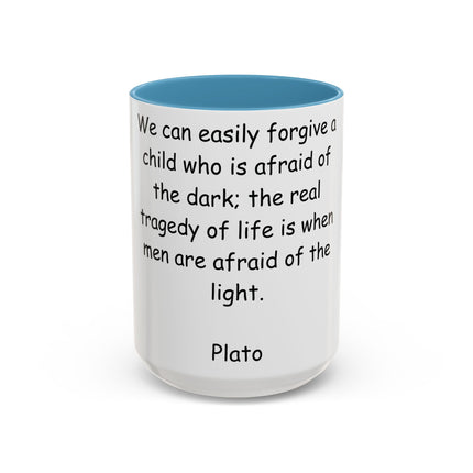 Plato Quote Ceramic Mug – 15oz Accent Cup for Daily Wisdom