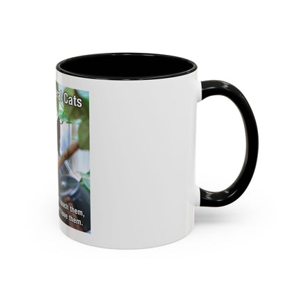 Be Kind to Feral Cats Accent Coffee Mug — Animal Rescue Cat Lover Gift (11/15oz)