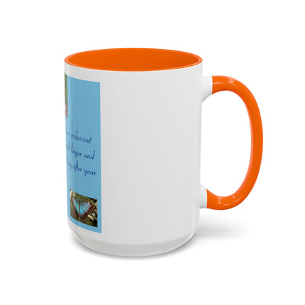Butterfly Kindness Accent Coffee Mug — Rumi Inspirational Quote (11/15 oz)