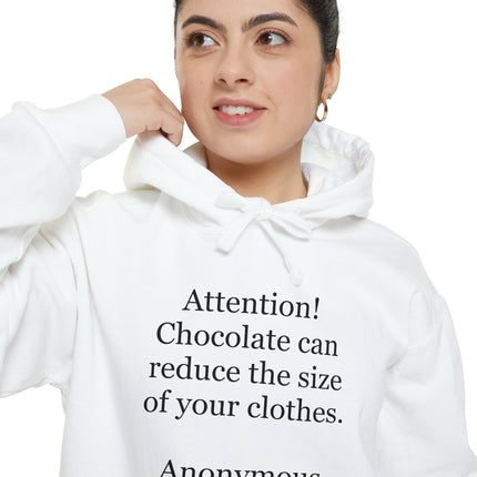 Attention! Chocolate Can Reduce the Size of Your Clothes - Unisex Garment-Dyed Hoodie