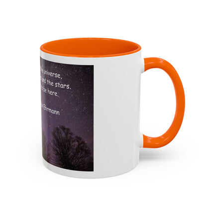 Inspirational Starry Night Coffee Mug — "You are a child of the universe" Quote