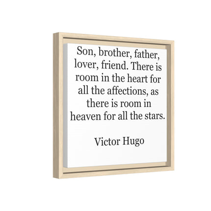 Victor Hugo Quote Wall Art - Framed Matte Canvas Tribute for Son, Brother, Father