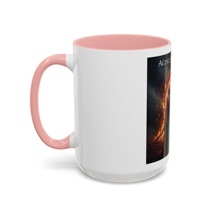 Aging Is Sacred Fire Coffee Mug — Fantasy Elder Couple Accent Mug (11/15oz)