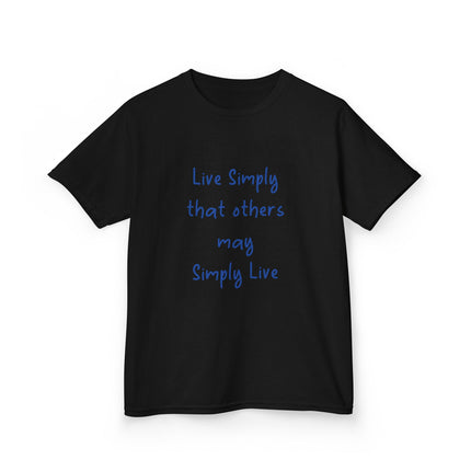 Live Simply Kids Tee – Inspirational Heavy Cotton Shirt for Youth