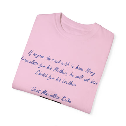 Saint Kolbe Marian Tee – Unisex Garment-Dyed Shirt on Faith & Family