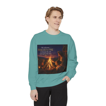 Brigid's Fire Sweatshirt — Celtic Pagan Imbolc Winter Ritual Crewneck