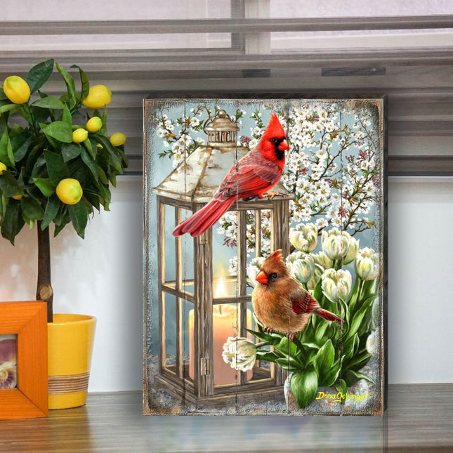 House Birds Wooden Wall Art by D. Gelsinger - Nature Wildlife Decor - 95670B-DG-0
