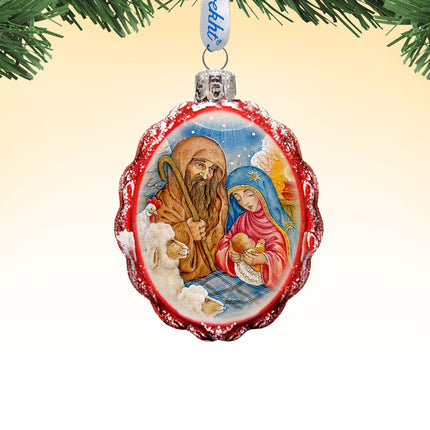 Nativity Glass Ornament Keepsake,, Nativity Inspirational Decor - 772029-0