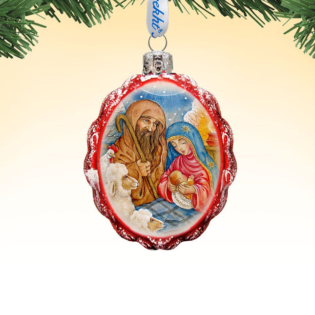 Nativity Glass Ornament Keepsake,, Nativity Inspirational Decor - 772029-0
