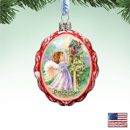 Angels Are Near Mercury Glass Ornament by D. Gelsinger - Nativity Holiday Decor - 778116-DG-1