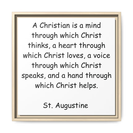 Canvas Wall Art - "A Christian is a mind..." St. Augustine Inspirational Quote (Framed)