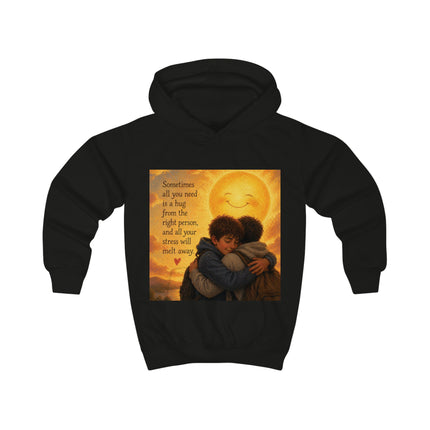 Kids Hoodie — 'Sometimes All You Need Is a Hug' Cozy Sunlit Hug Design