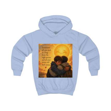 Kids Hoodie — 'Sometimes All You Need Is a Hug' Cozy Sunlit Hug Design