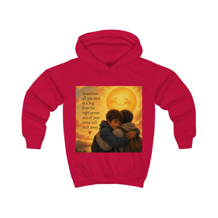 Kids Hoodie — 'Sometimes All You Need Is a Hug' Cozy Sunlit Hug Design
