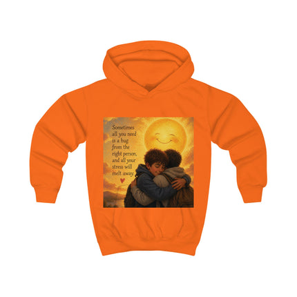 Kids Hoodie — 'Sometimes All You Need Is a Hug' Cozy Sunlit Hug Design