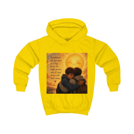 Kids Hoodie — 'Sometimes All You Need Is a Hug' Cozy Sunlit Hug Design