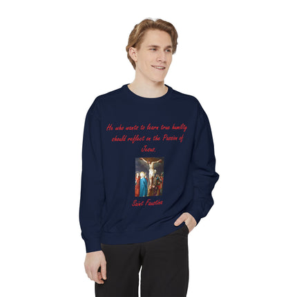 Saint Faustina Sweatshirt – Humility Quote – Unisex Crew