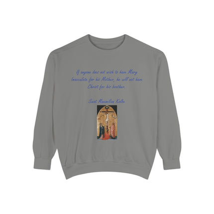 Saint Kolbe Marian Sweatshirt – Unisex Garment-Dyed Faith Wear
