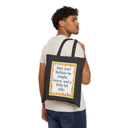 Beltane Tote Bag — "May your Beltane be bright, brave, and a little bit silly" Cotton Canvas Tote