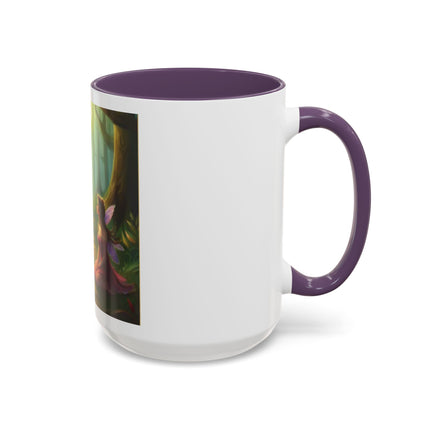 Fairy and Black Cat Forest Coffee Mug – Fantasy Woodland Tea Cup