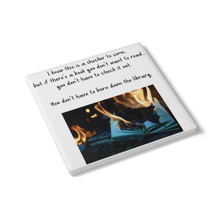 Novelty Ceramic Coaster – Book Lovers' Quote for Home Decor