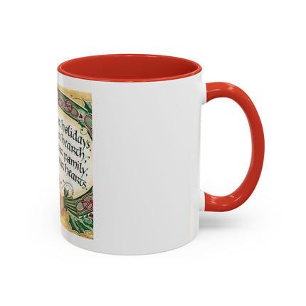 Blessed Be Your Holidays Coffee Mug — Holiday Celtic Greeting Accent Mug (11/15oz)