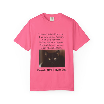 Unisex Cat-Themed T-Shirt – "Please Don't Hurt Me" Design