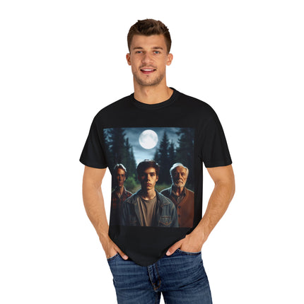 Retro Moonlit Night T-Shirt - Unisex Garment-Dyed Tee for Nature Lovers