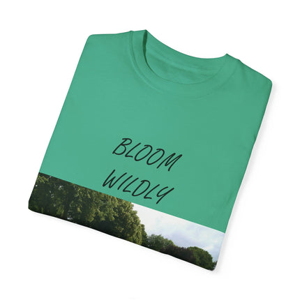 Bloom Wildly T-Shirt – Nature-Inspired Floral Tee – Unisex Garment-Dyed