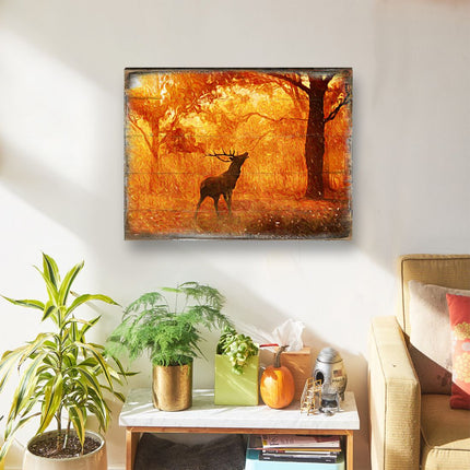 Forest Fire Art Wooden Wall Art by Nature Wonders - Nature Wildlife Decor  - 95291B-2