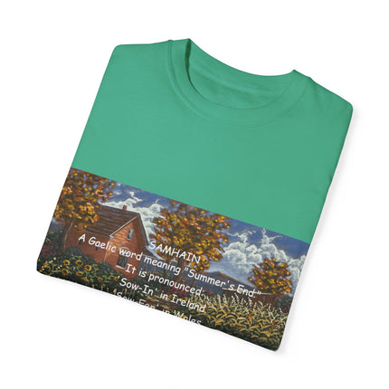 Samhain Tee – Unisex Garment-Dyed Shirt with Pumpkin Spice Wit