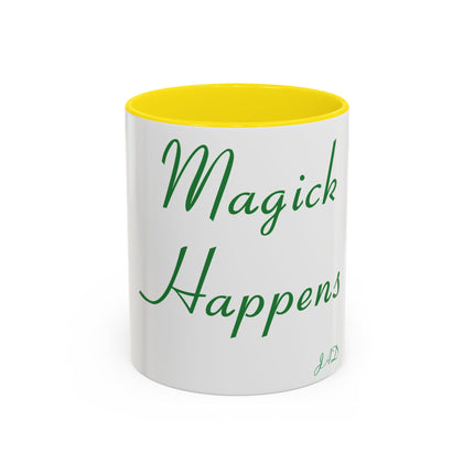 Magick Happens Accent Mug – 11oz Ceramic Cup for Spellwork & Tea