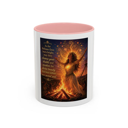 Mug — Pagan Bonfire Coffee Mug with Inspirational Beltane Quote