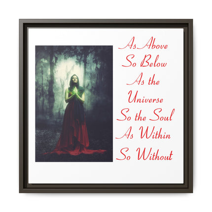 Framed Matte Canvas Art — "As Above So Below" Gothic Mystic Wall Print