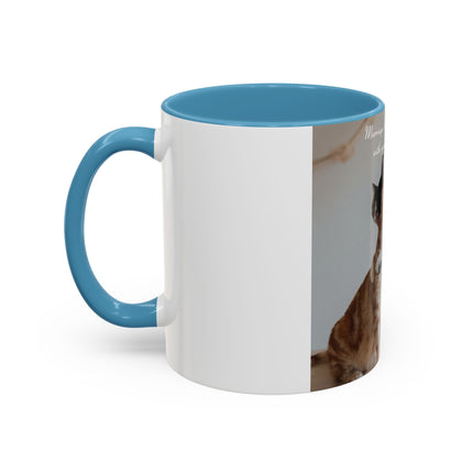 Cat Lovers Accent Mug – 11oz Ceramic Cup with Sleepover Quote