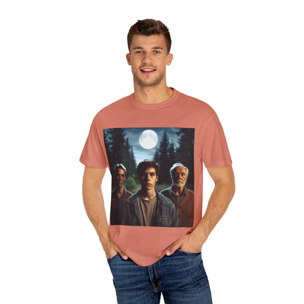 Retro Moonlit Night T-Shirt - Unisex Garment-Dyed Tee for Nature Lovers