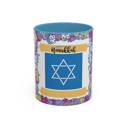 Happy Hanukkah Mug – 11oz Accent Ceramic Cup for Festive Joy