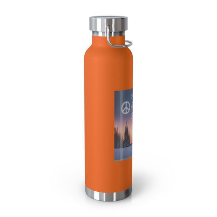 22oz Copper Vacuum Insulated Bottle – "All I Want for Christmas Is Peace"