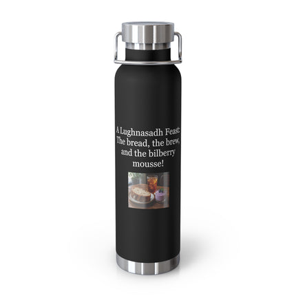 22oz Copper Vacuum Bottle – 'A Lughnasadh Feast' Bread, Brew & Bilberry Mousse Design