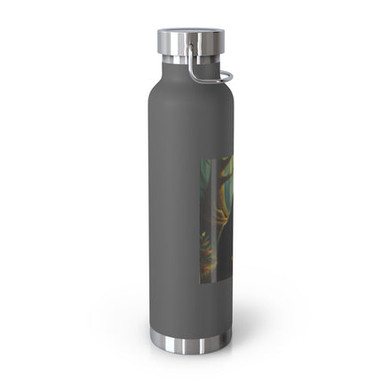22oz Insulated Bottle — Enchanted Forest Cat & Girl Illustration