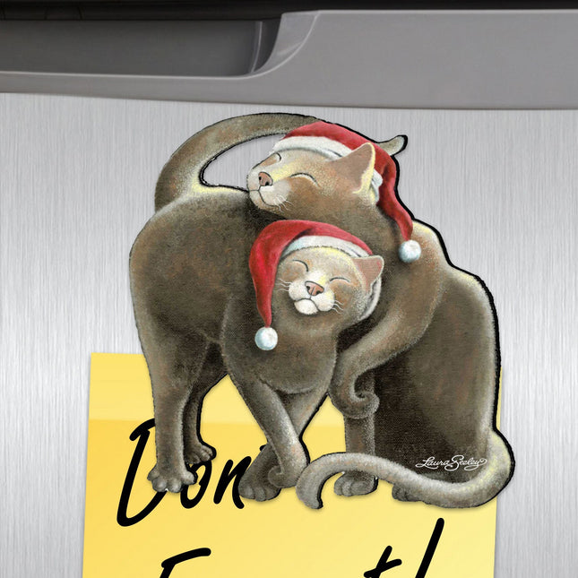 Star Crossed Santa Cat Shaped Refrigerator Magnets by Laura Seeley Set of 3-0