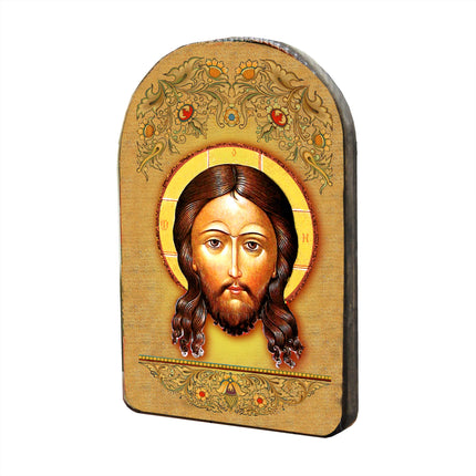 The Holy Face Wooden Gold Plated Religious Christian Sacred Icon - Inspirational Icon Decor - 86018-4