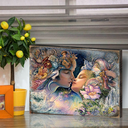 Prelude to a Kiss Fantasy Wooden Wall Art by Josephine Wall - Fantasy Decor - 852150-JW-4