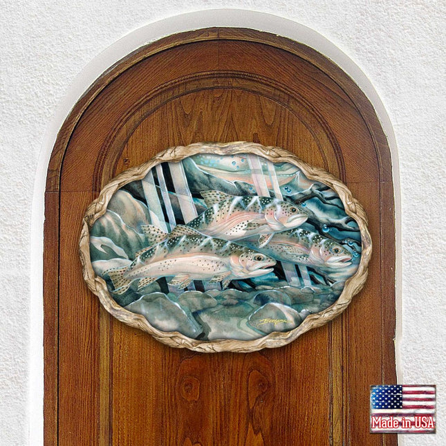 Catch the Rainbow Trout Wildlife Wall Art - J. Bergsma - Wildlife Holiday Decor - 8591674W-JB-0
