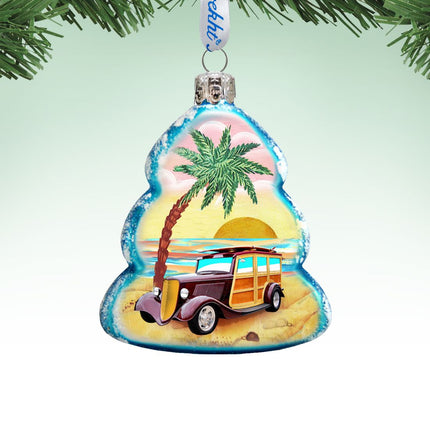 Car Woody Mercury Glass Ornament by G. DeBrekht - Coastal Holiday Decor - 776278-0