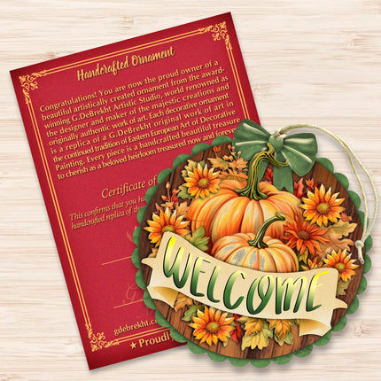 Welcome Wooden Ornaments by G. Debrekht Thanksgiving Halloween Decor - 933123-4